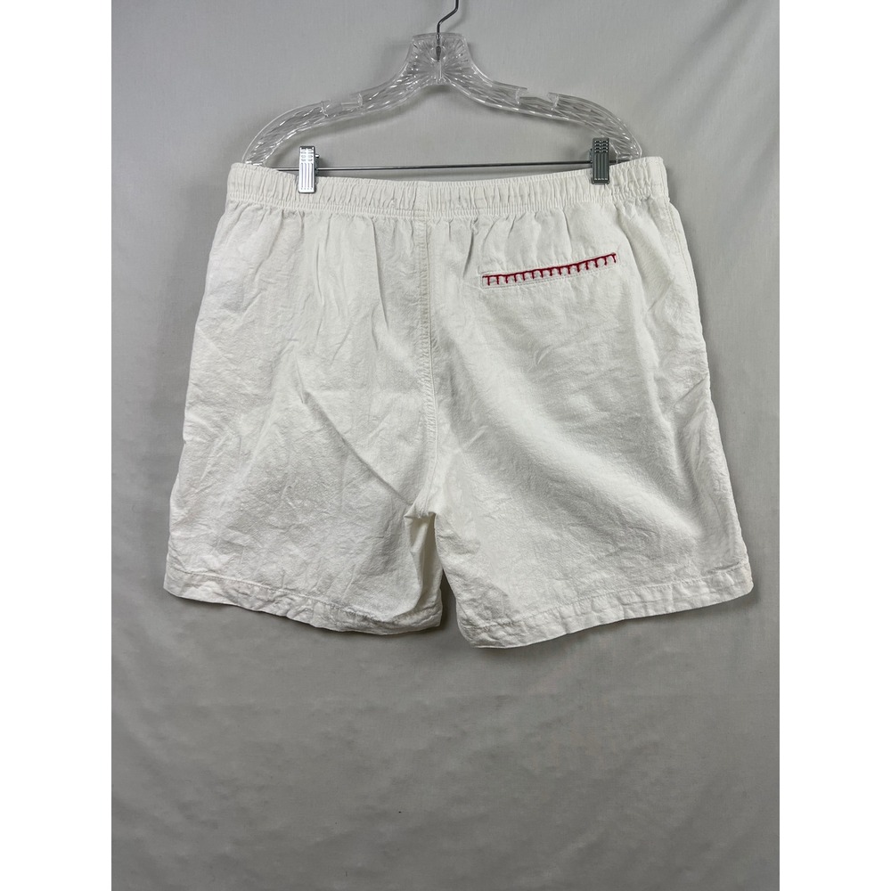 Old Navy Disney Shorts Womens Large White Linen Blend Mickey Mouse Cherry Red - Picture 7 of 9